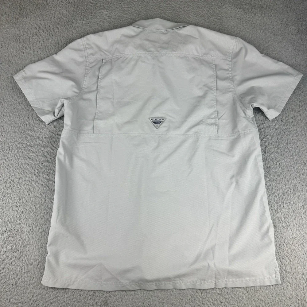 Columbia PFG Shirt Mens Medium Gray Omni-Shade Performance Fishing Tulane